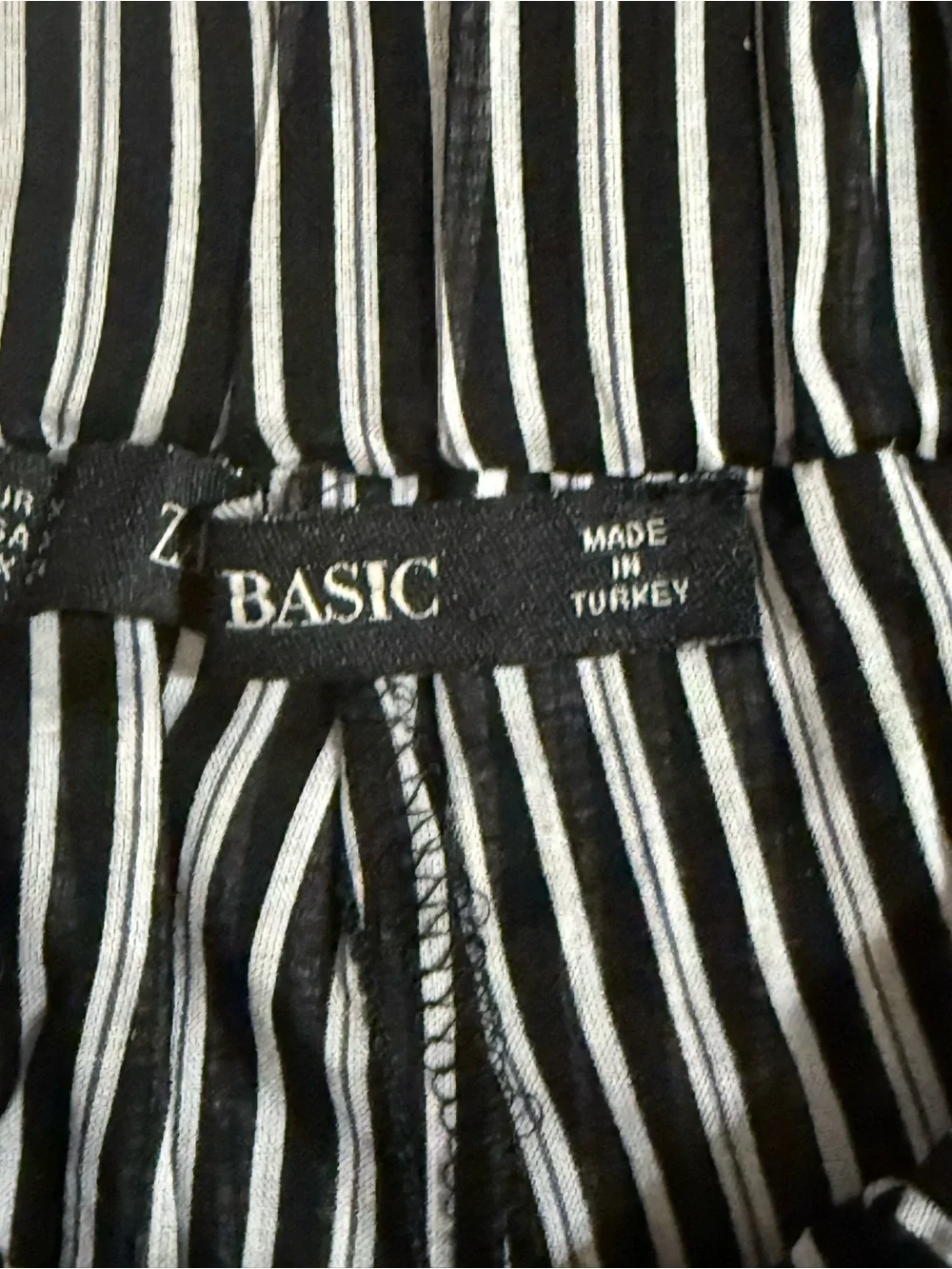 Zara Basic Striped High-Waist Wrap Pants